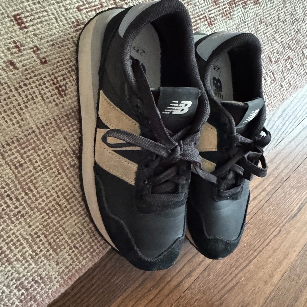 New Balance Black and Cream Athletic Shoes